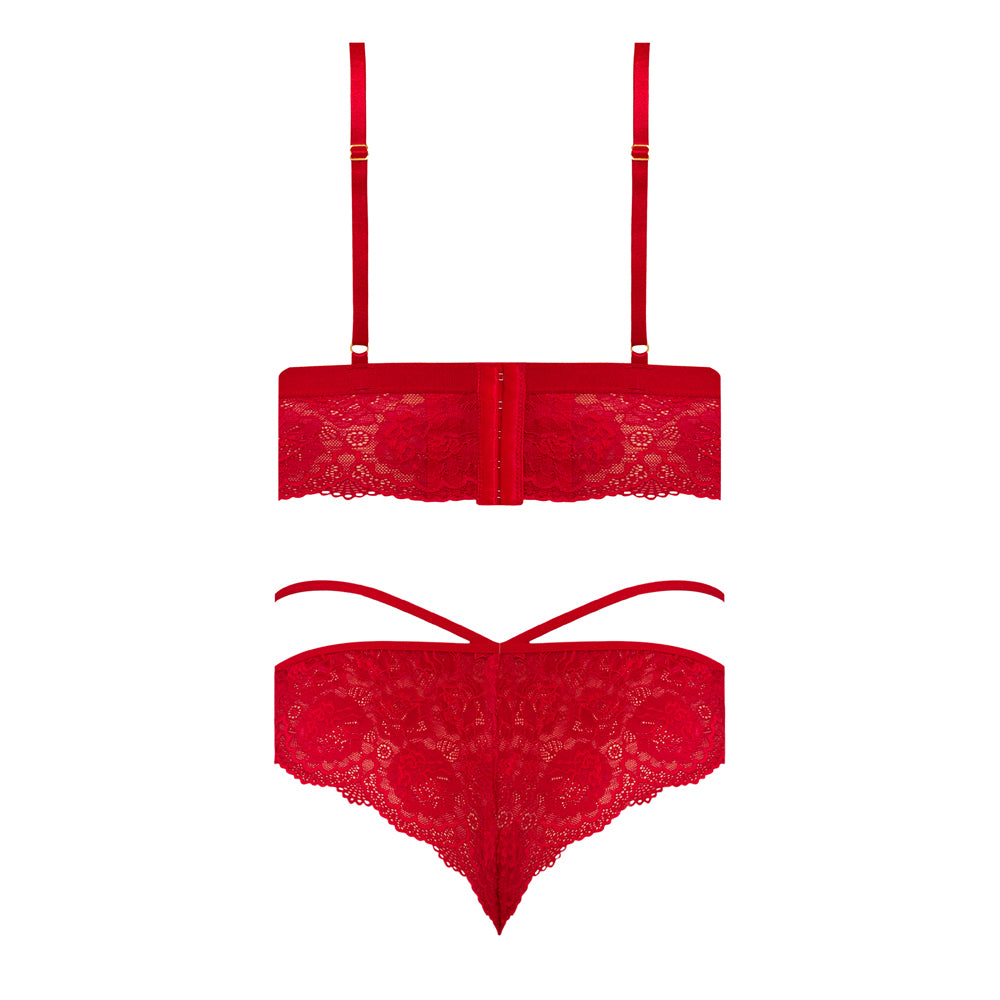 Magic Silk Sugar & Spice Bra & Panty Set Red S/M