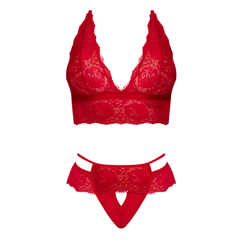 Magic Silk Sugar & Spice Bra & Panty Set Red S/M
