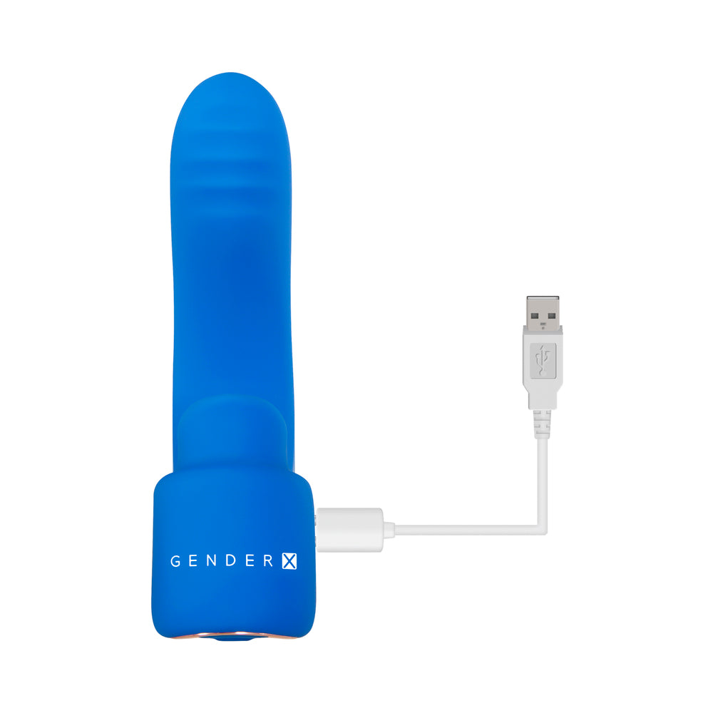 Gender X Flick It Finger Vibrator Blue