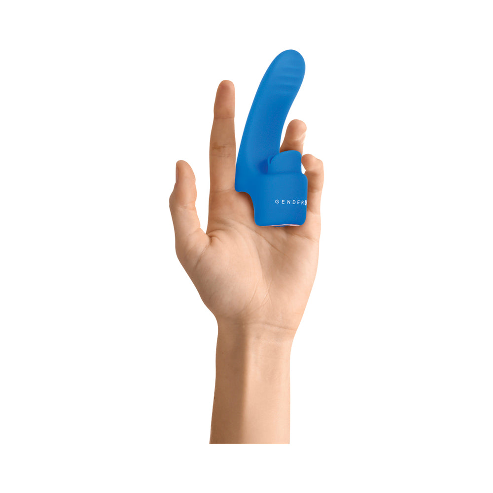 Gender X Flick It Finger Vibrator Blue