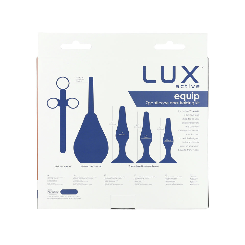 Lux Active Equip 7-piece Anal Training Kit Silicone Black