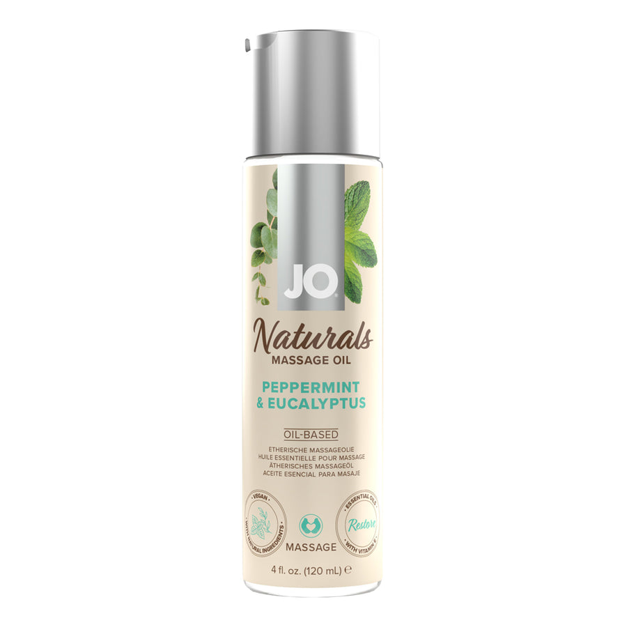 Jo Naturals Peppermint &amp; Eucalyptus Massage Oil 4 Oz.