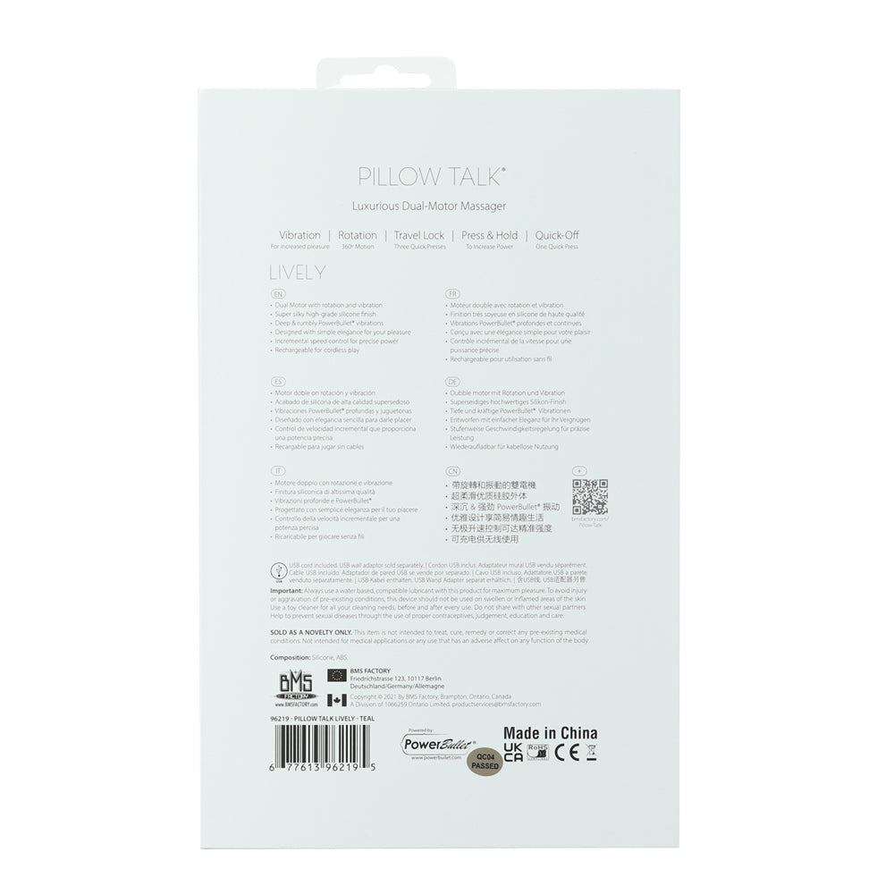 Pillow Talk Lively Dual Stimulator Teal