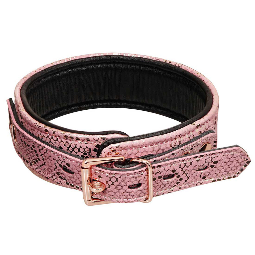Spartacus Microfiber Collar & Leash Leather Lining Pink