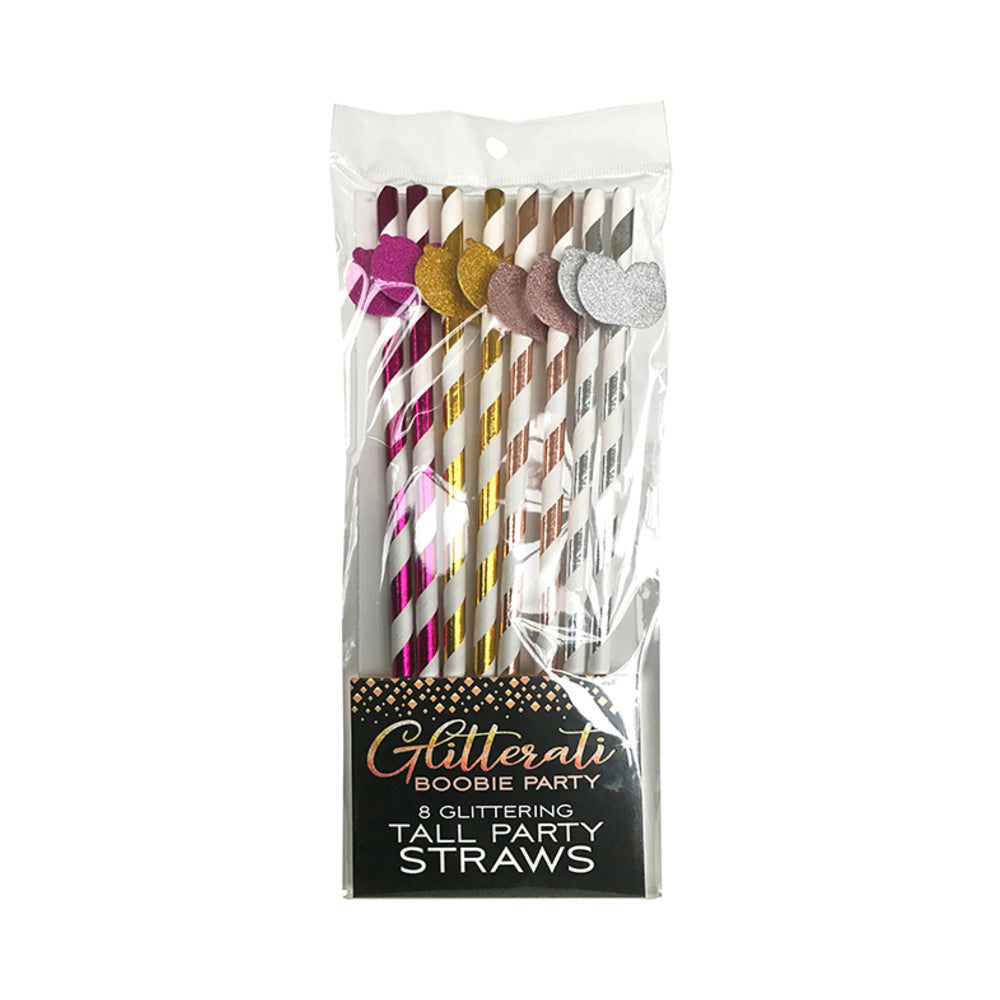 Glitterati Boobie Tall Party Straws