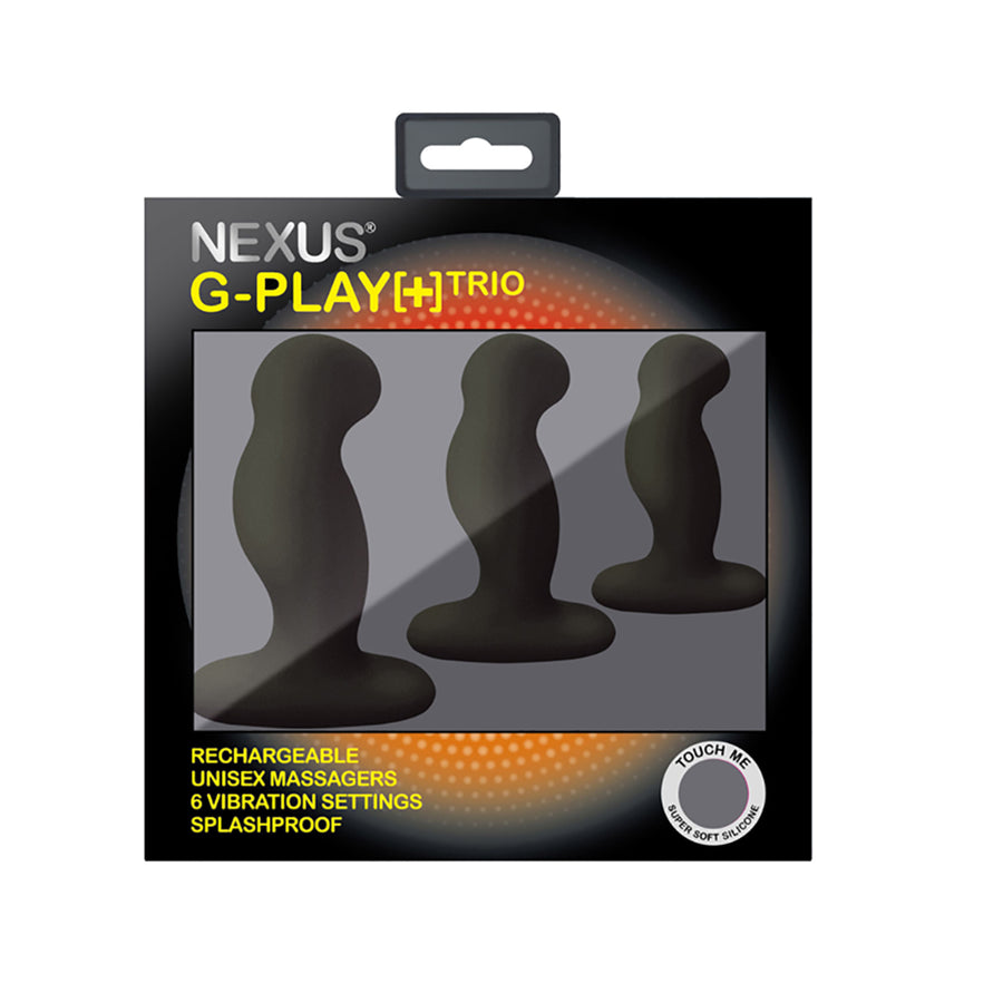 Nexus G-play Trio+ Unisex Vibrator Pack S/m/l Sizes Black