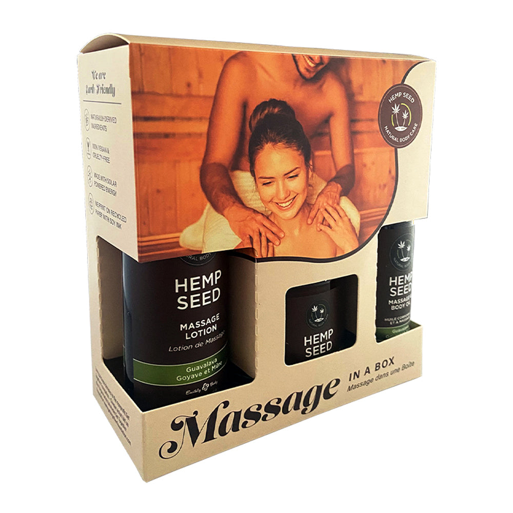 Earthly Body Hemp Seed Massage In A Box - Asst. Guauvalava