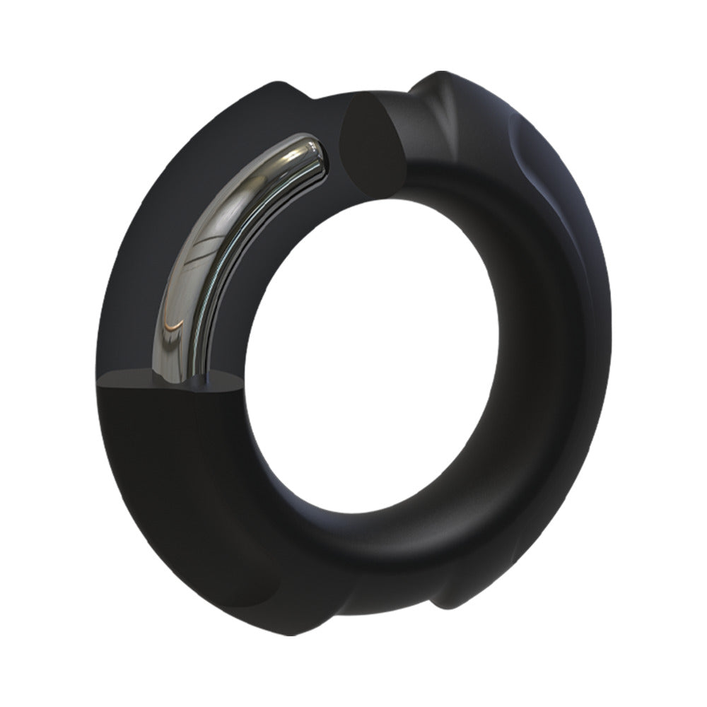 Optimale Flexisteel Silicone, Metal Core Cock Ring 35 Mm Black