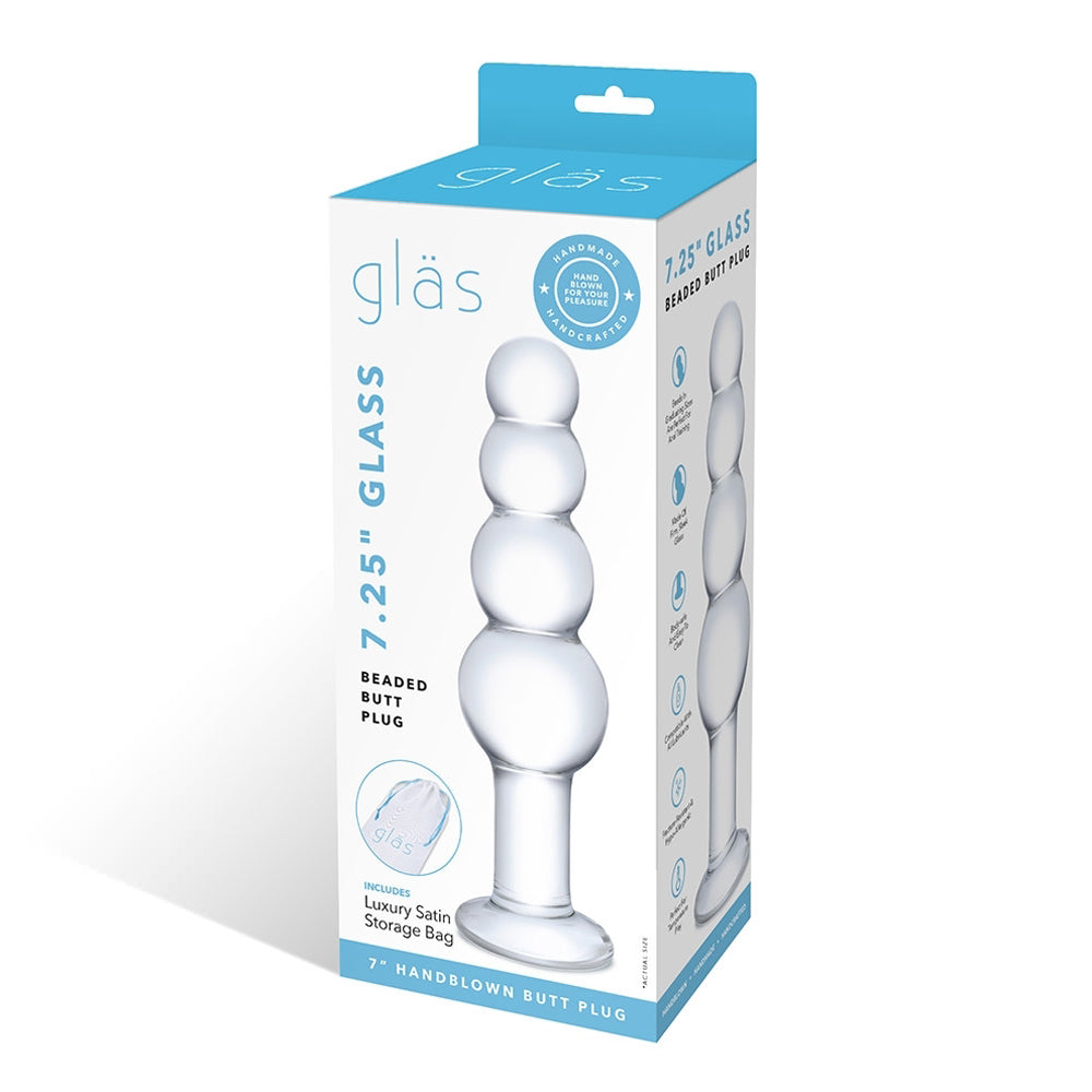 Glas Glass Beaded Butt Plug 7.25"