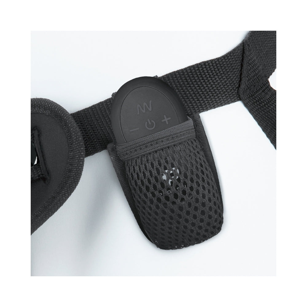 Pegasus Remote Control Ripple P-Spot G-Spot Peg Silicone Dildo With Harness 6 In.