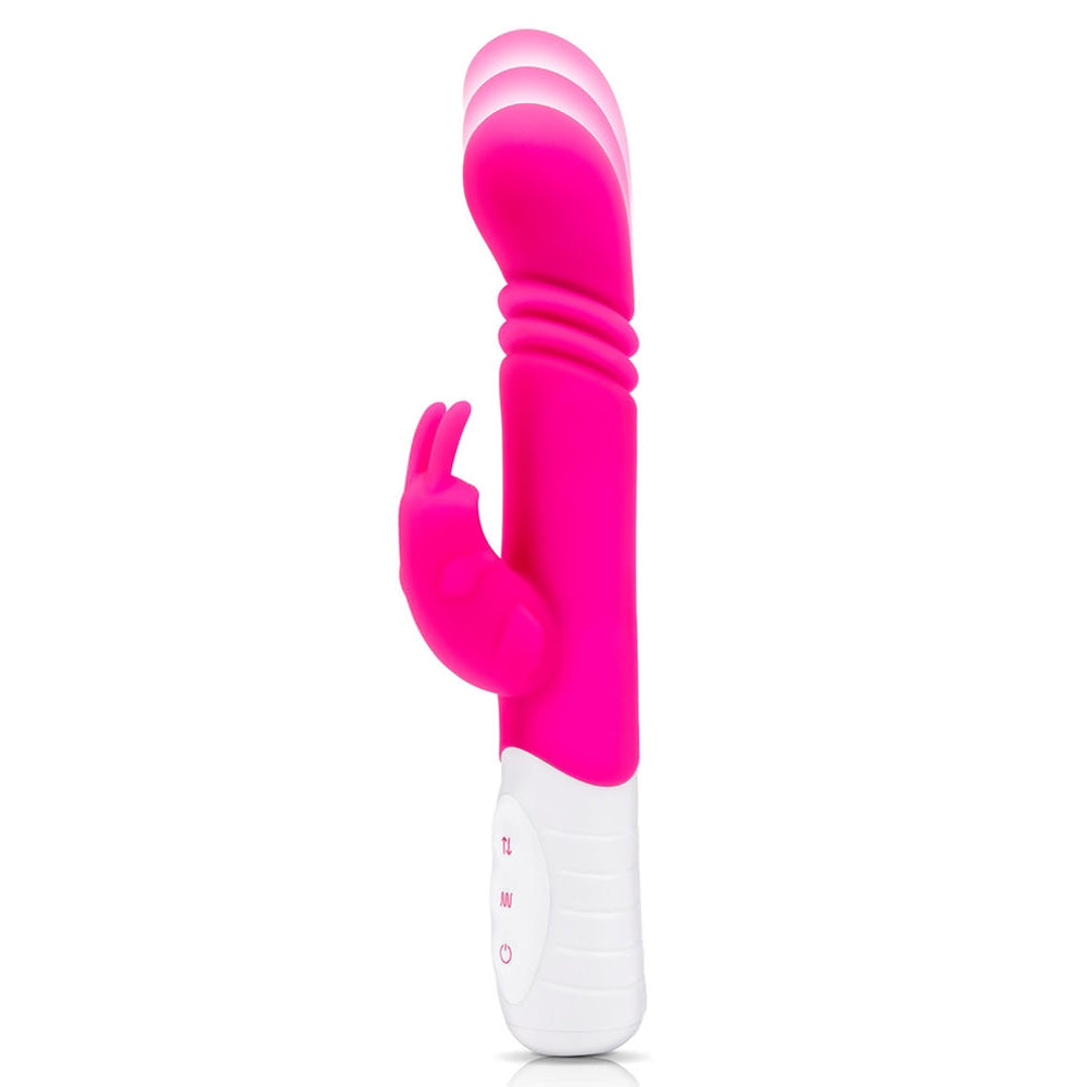 Rabbit Essentials Thrusting Slim Shaft Rabbit Vibrator Pink