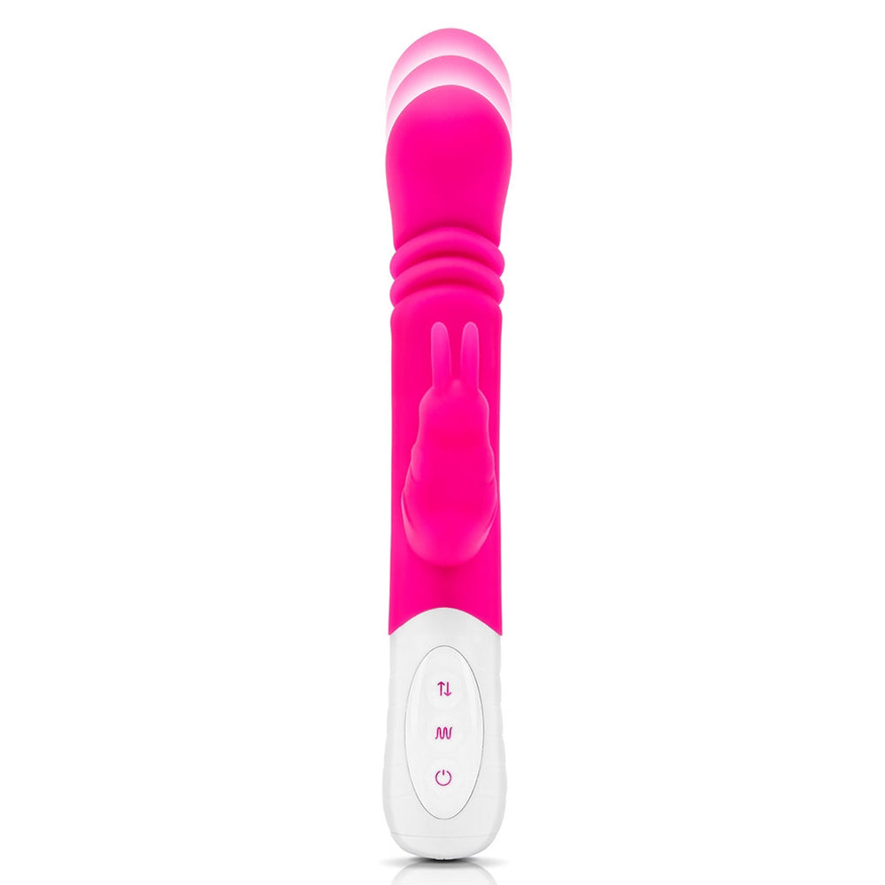 Rabbit Essentials Thrusting Slim Shaft Rabbit Vibrator Pink