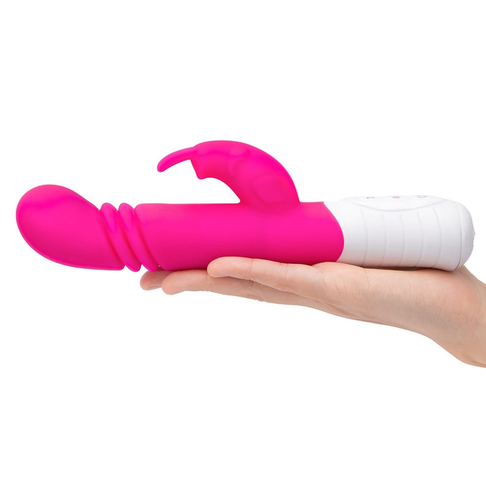 Rabbit Essentials Thrusting Slim Shaft Rabbit Vibrator Pink