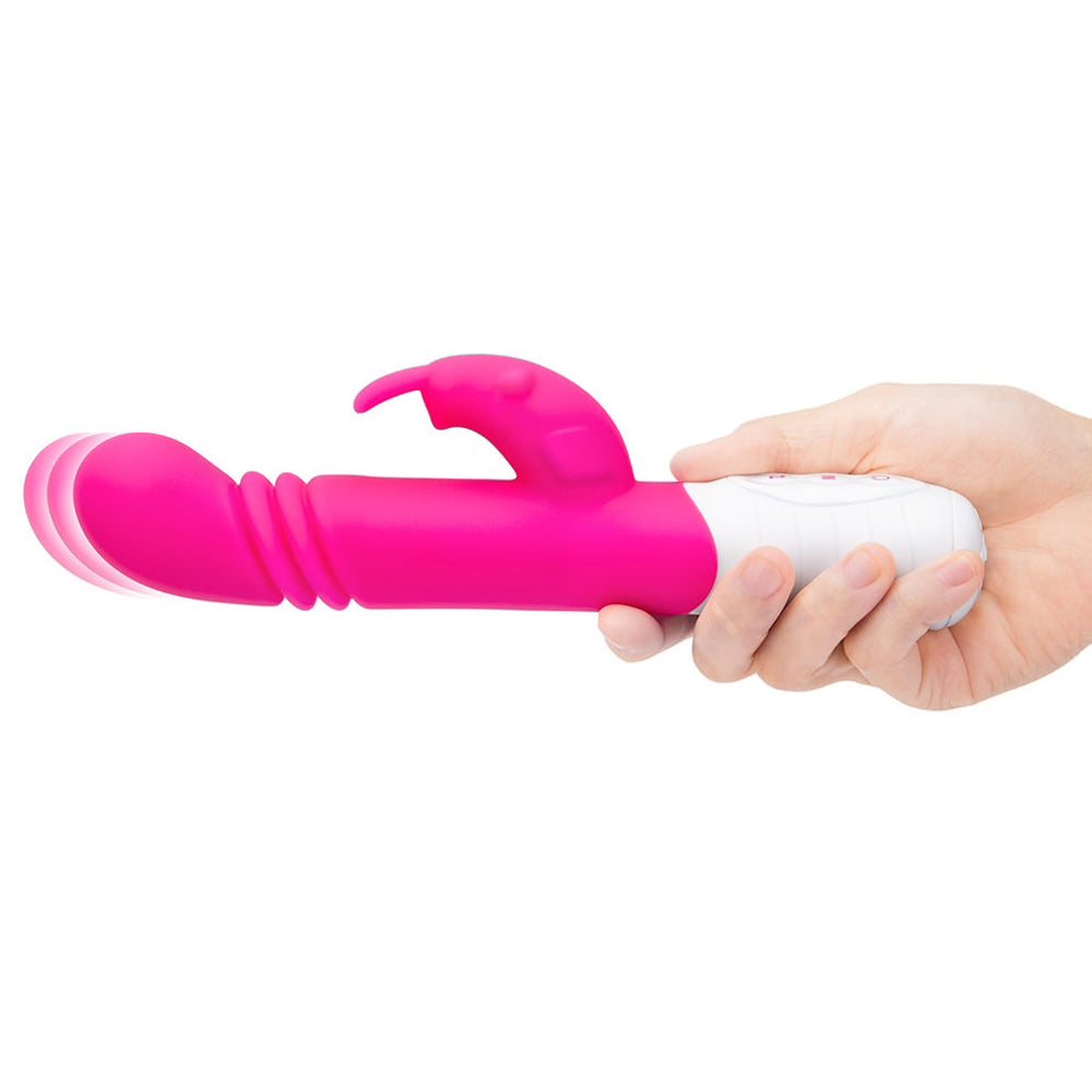 Rabbit Essentials Thrusting Slim Shaft Rabbit Vibrator Pink