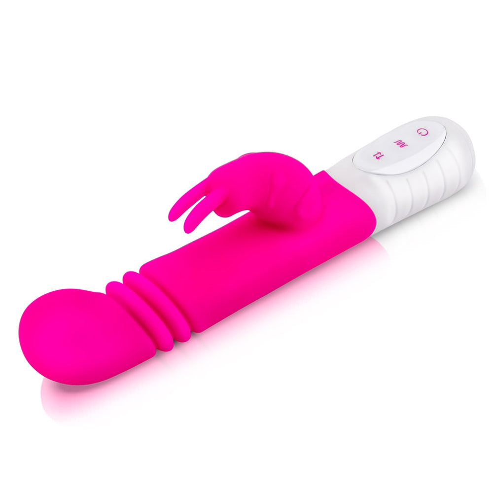 Rabbit Essentials Thrusting Slim Shaft Rabbit Vibrator Pink