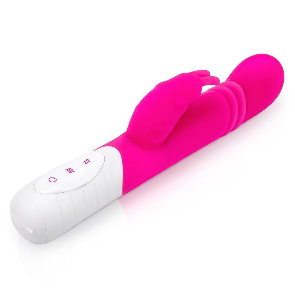 Rabbit Essentials Thrusting Slim Shaft Rabbit Vibrator Pink