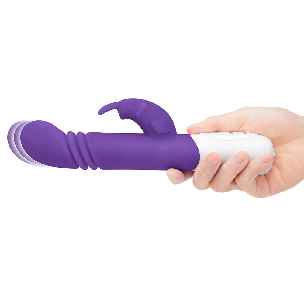 Rabbit Essentials Thrusting Slim Shaft Rabbit Vibrator Purple