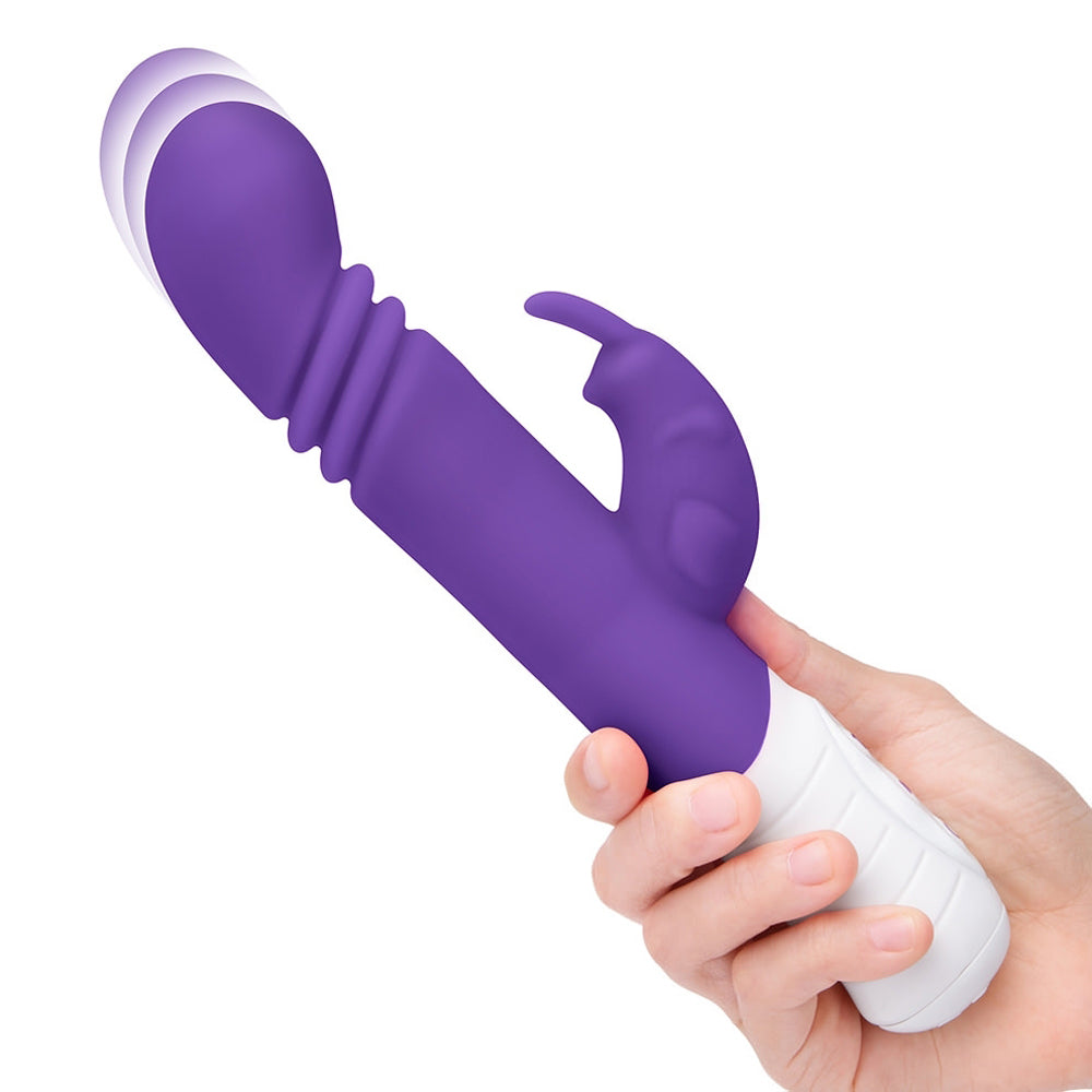 Rabbit Essentials Thrusting Slim Shaft Rabbit Vibrator Purple