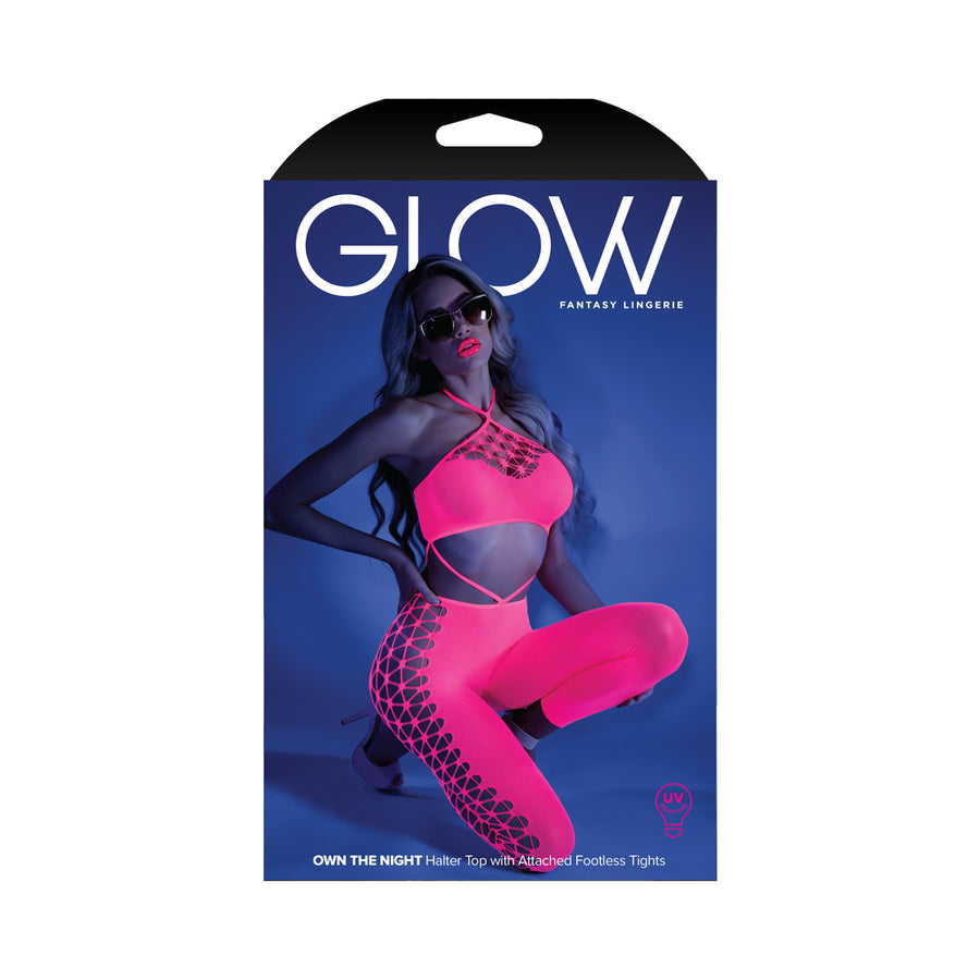 Fantasy Lingerie Glow Own The Night Cropped Cut-Out Halter Bodystocking