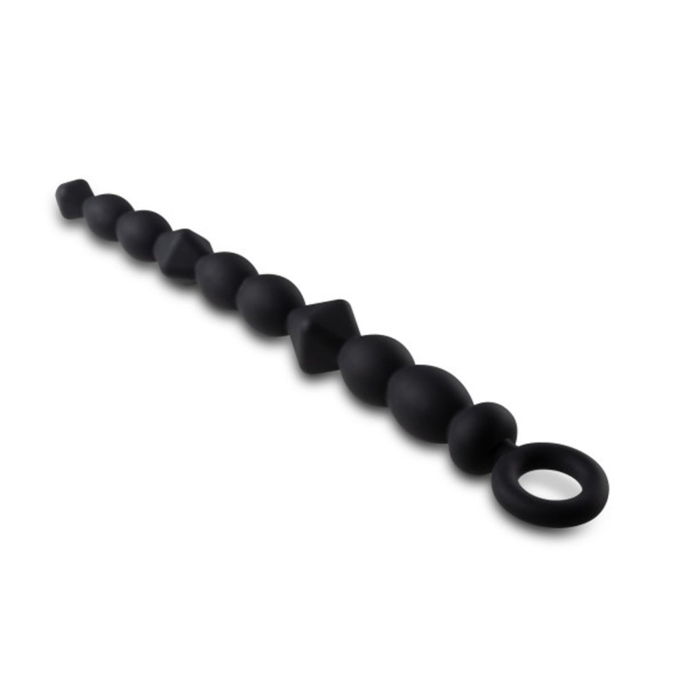 Anal Adventures Platinum - Silicone Beginner Anal Beads - Black