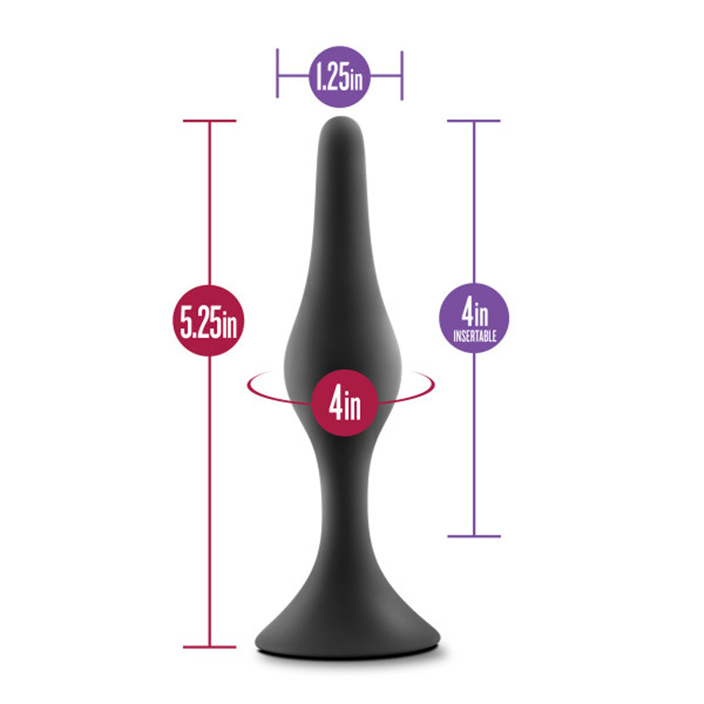 Anal Adventures Platinum - Silicone Beginner Plug - Large - Black