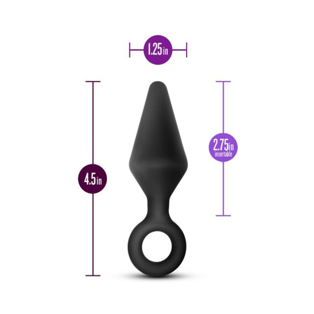 Anal Adventures Platinum - Silicone Loop Plug - Medium - Black