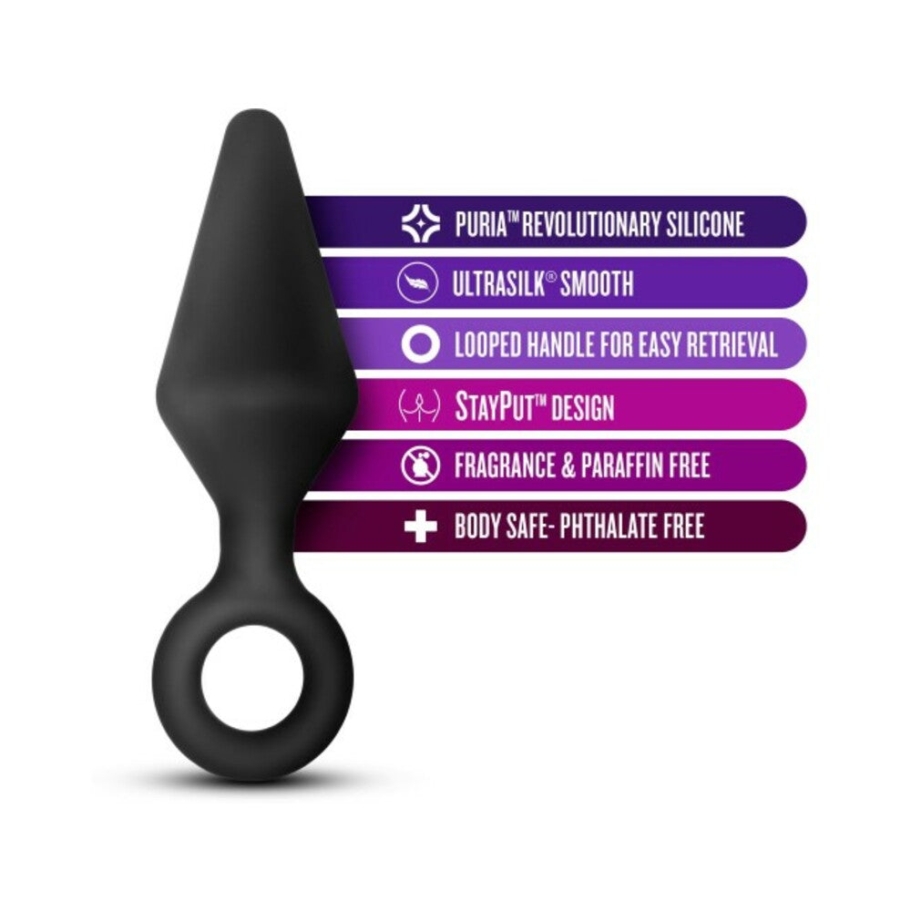 Anal Adventures Platinum - Silicone Loop Plug - Medium - Black