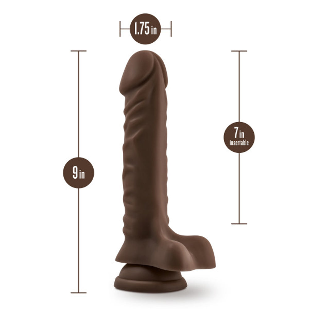 Dr. Skin Plus Pos Dildo W/Balls 9In Choc