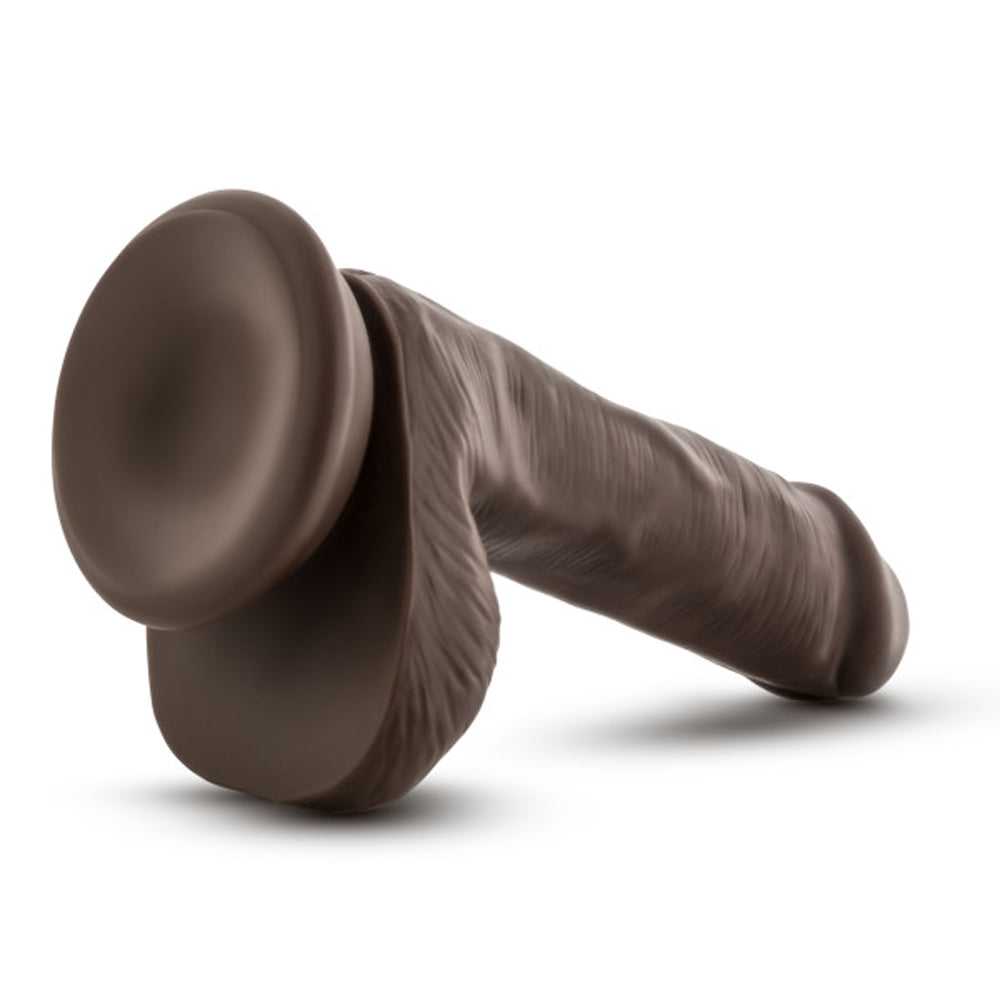 Dr. Skin Plus - 6 Inch Posable Dildo With Balls - Chocolate