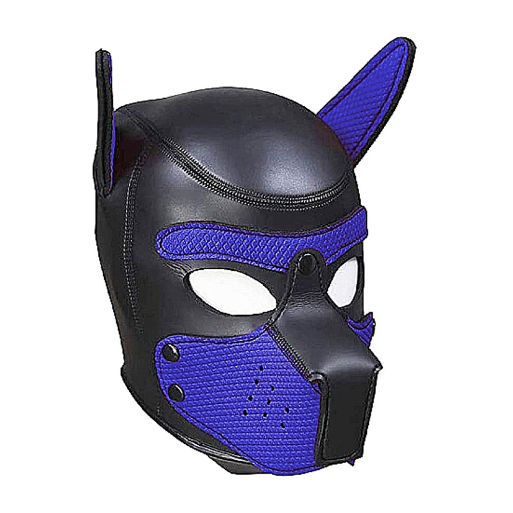 Puppy Play Neoprene Puppy Hood Blue/Black
