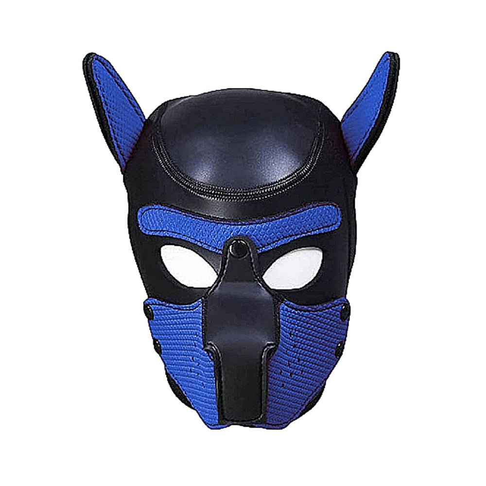 Puppy Play Neoprene Puppy Hood Blue/Black