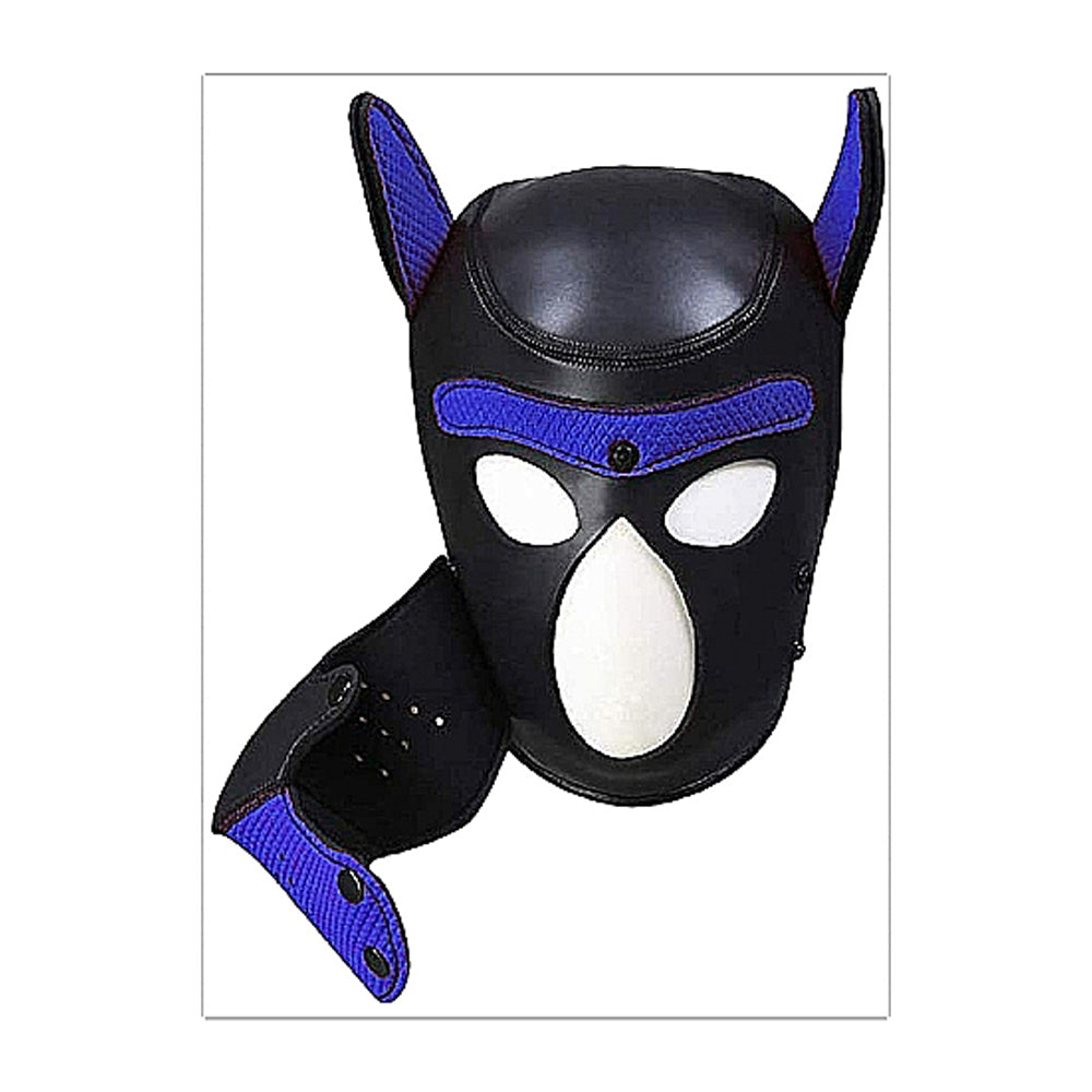 Puppy Play Neoprene Puppy Hood Blue/Black