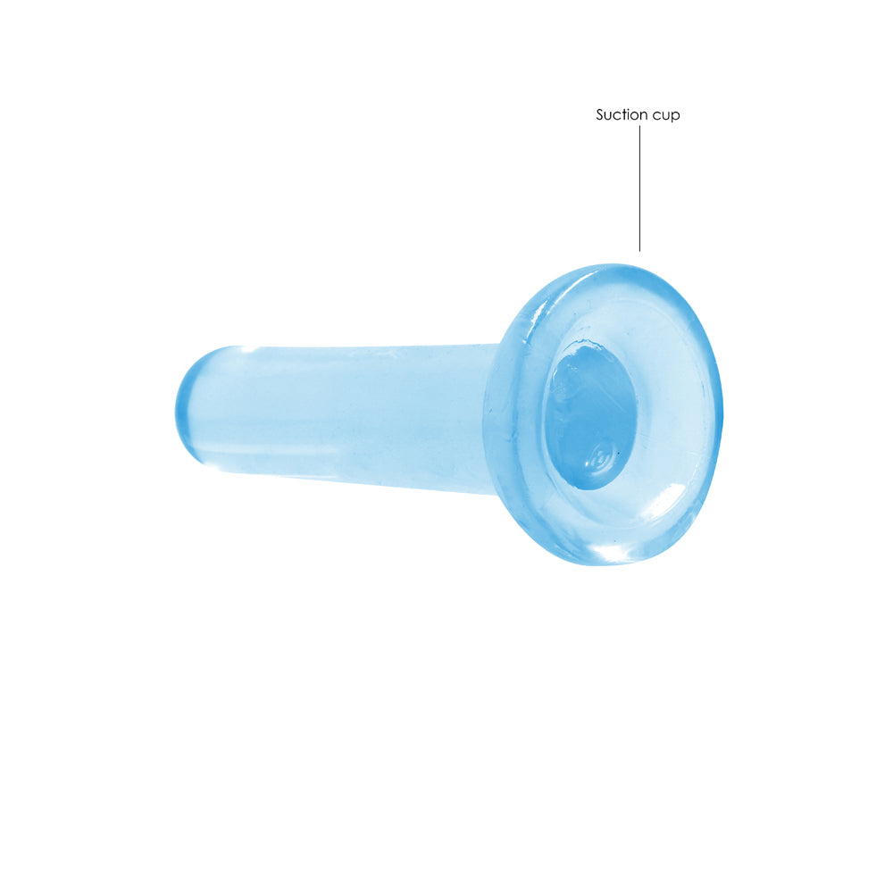 Realrock Crystal Clear Non-Realistic Dildo With Suction Cup 5.3 In. Blue