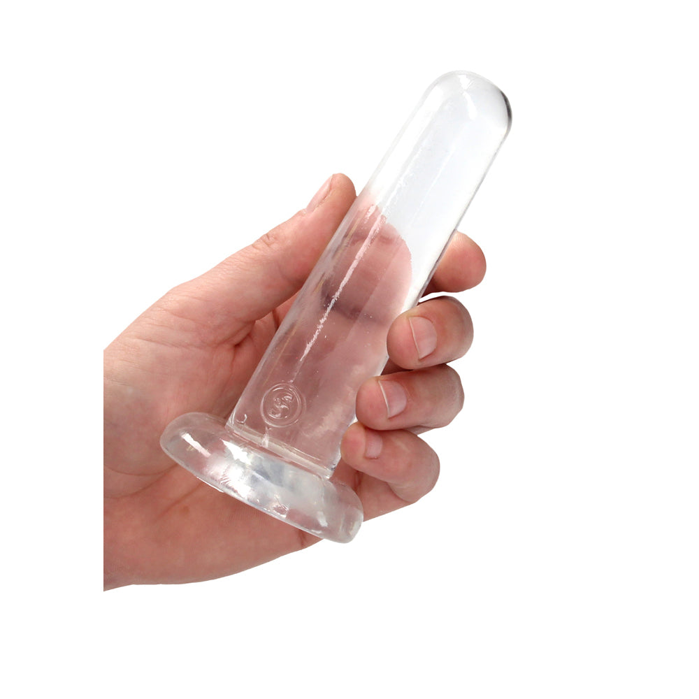 Realrock Crystal Clear Non-Realistic Dildo With Suction Cup 5.3 In. Translucent