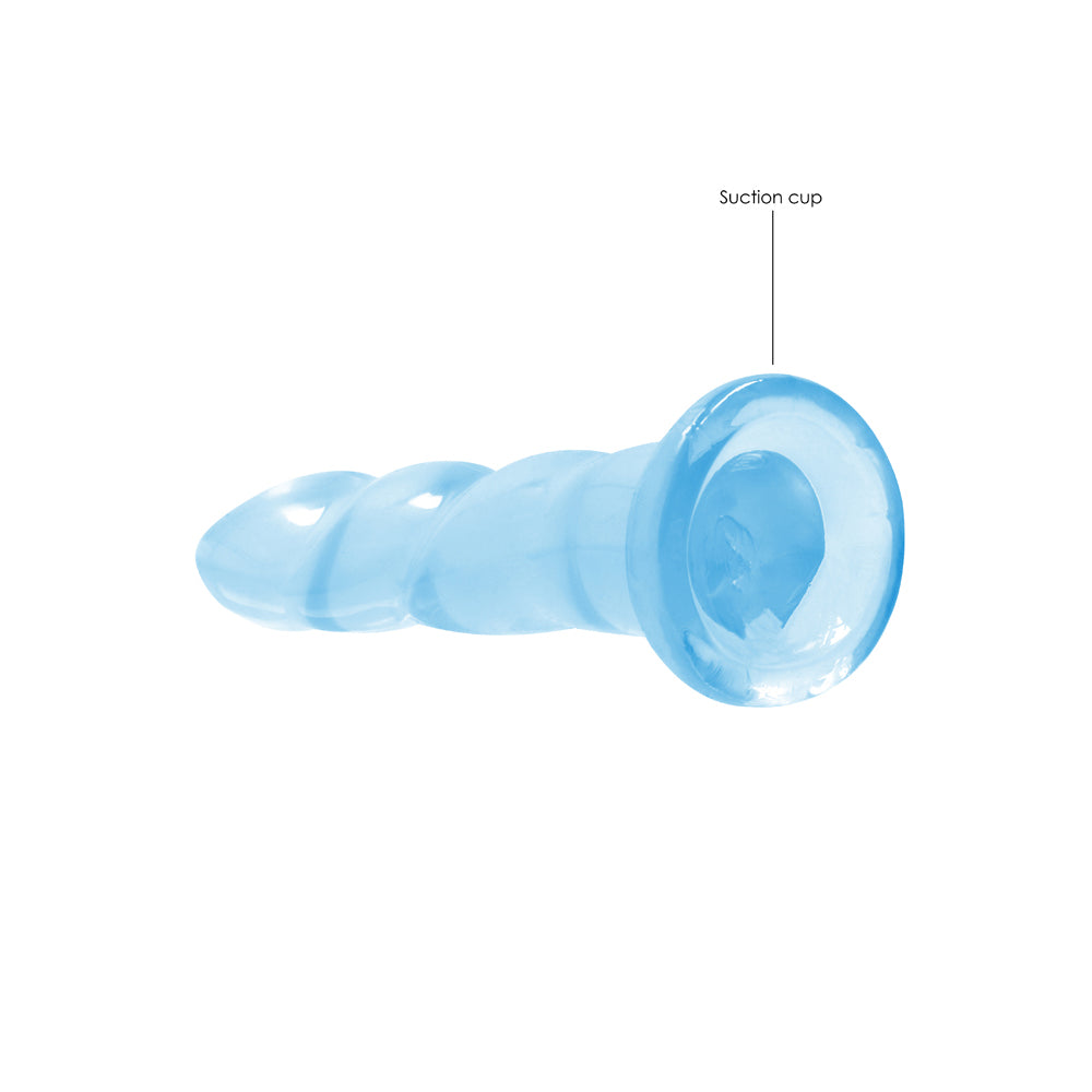 Realrock Crystal Clear Non-Realistic Dildo With Suction Cup 7 In. Blue