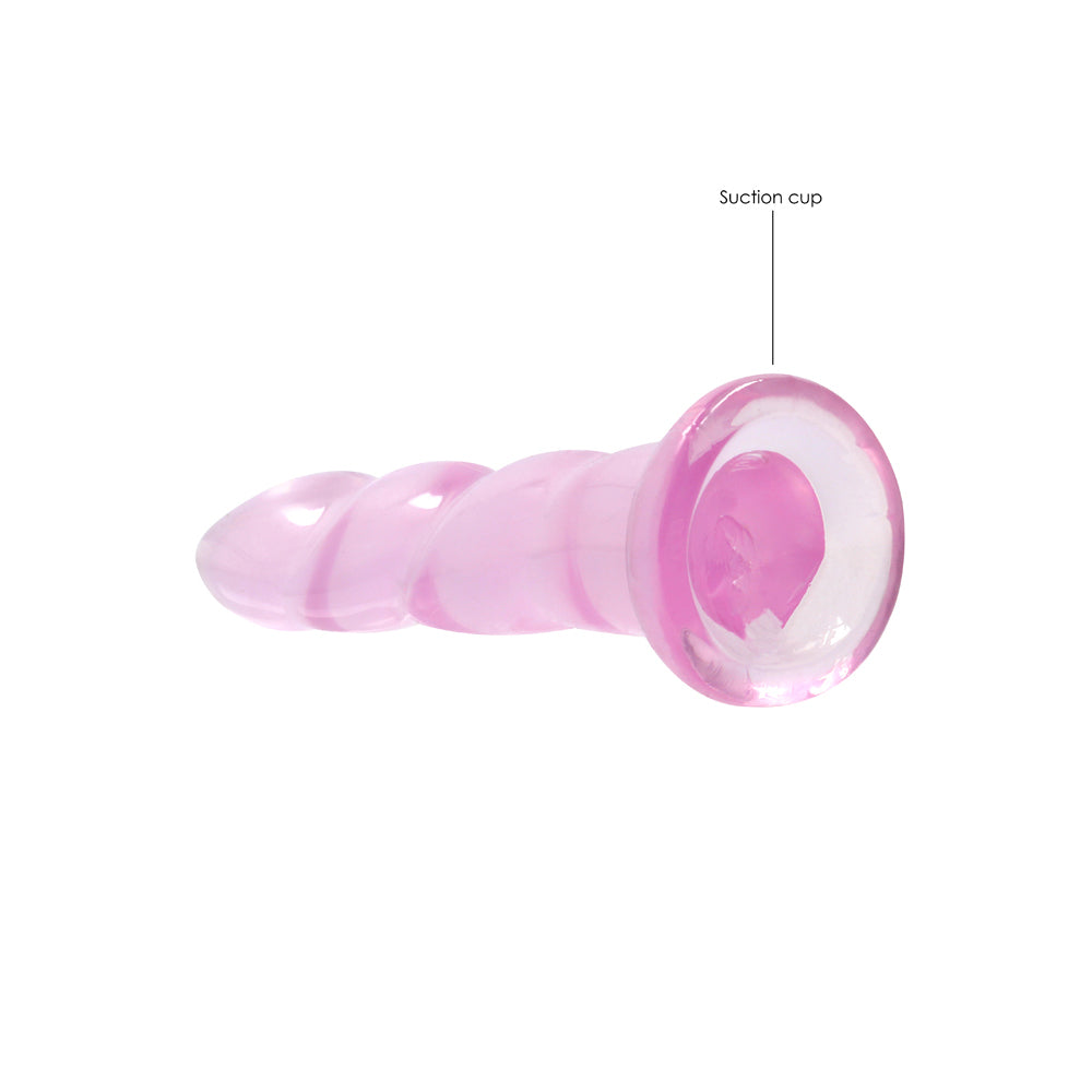 Realrock Crystal Clear Non-Realistic Dildo With Suction Cup 7 In. Pink