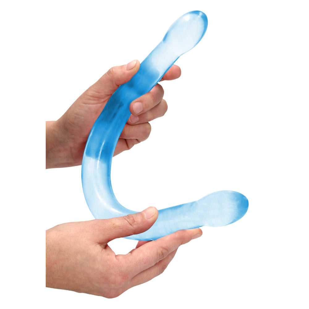 Realrock Crystal Clear Non-Realistic Double Dong 17 In. Blue