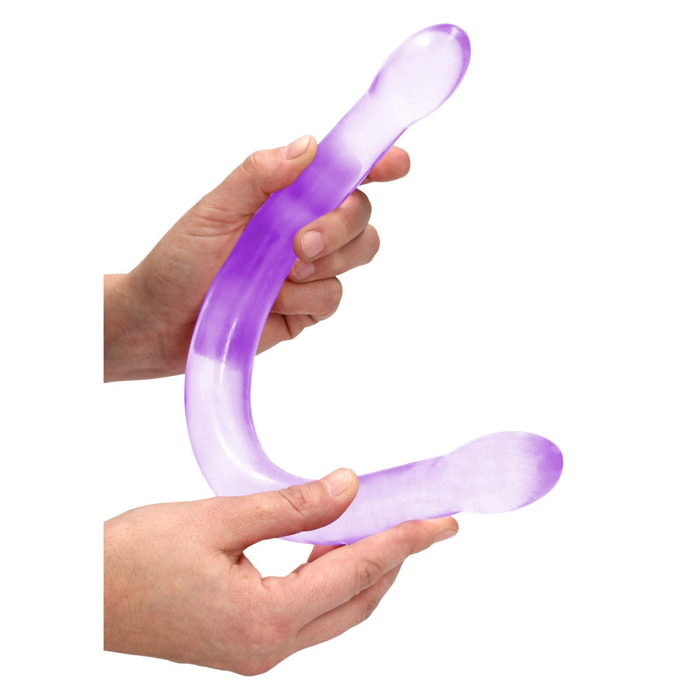 Realrock Crystal Clear Non-Realistic Double Dong 17 In. Purple
