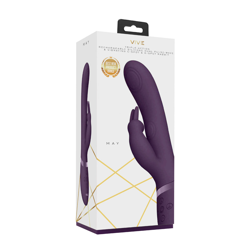 Vive May Dual Pulse-Wave & Vibrating C-Spot & G-Spot Rabbit Purple