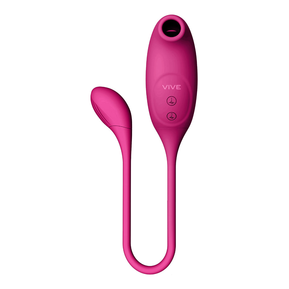 Vive Quino Air Wave & Vibrating Egg Vibrator Pink