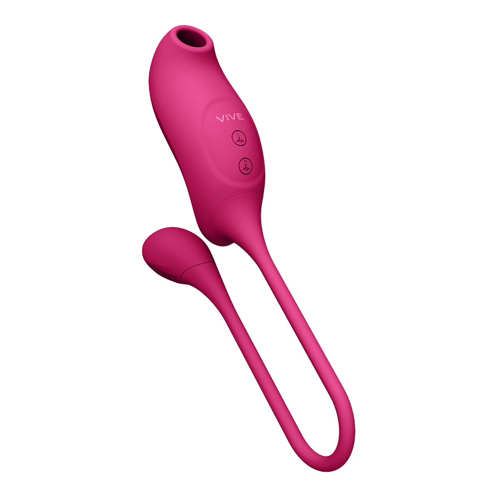 Vive Quino Air Wave & Vibrating Egg Vibrator Pink