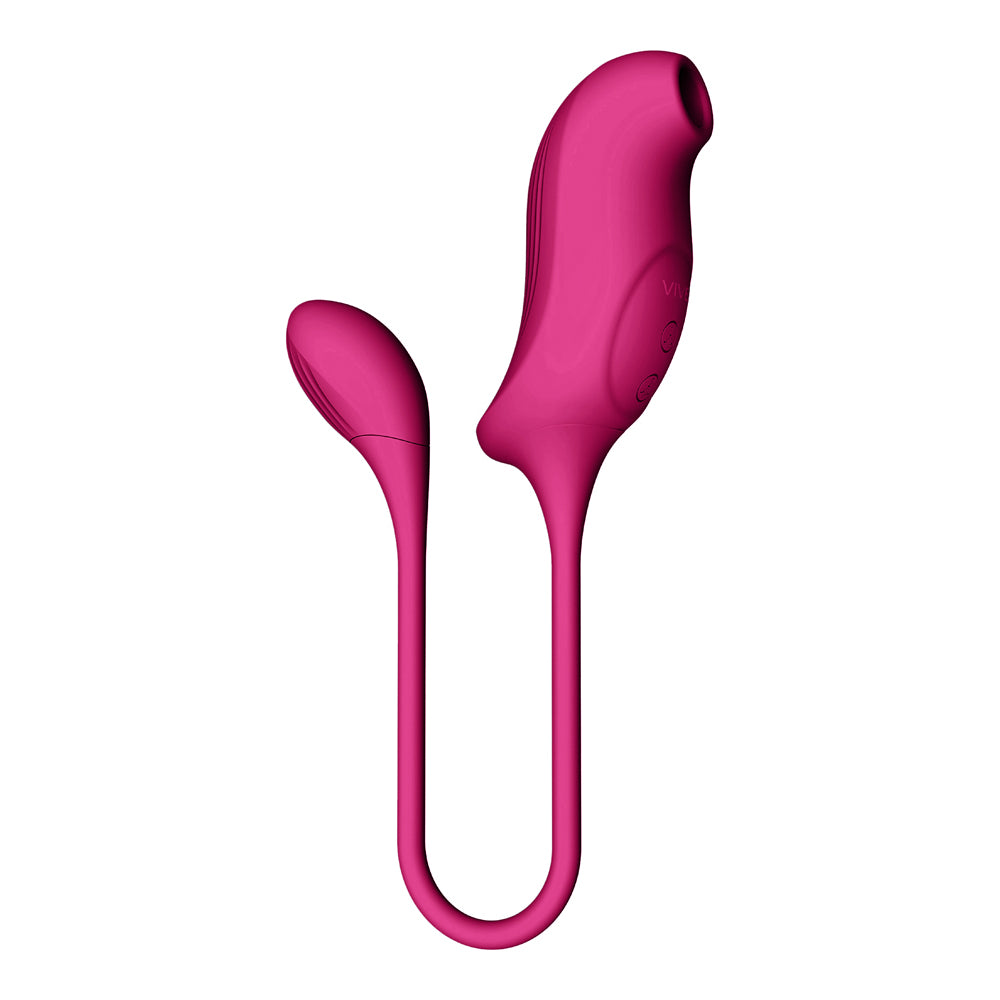 Vive Quino Air Wave & Vibrating Egg Vibrator Pink