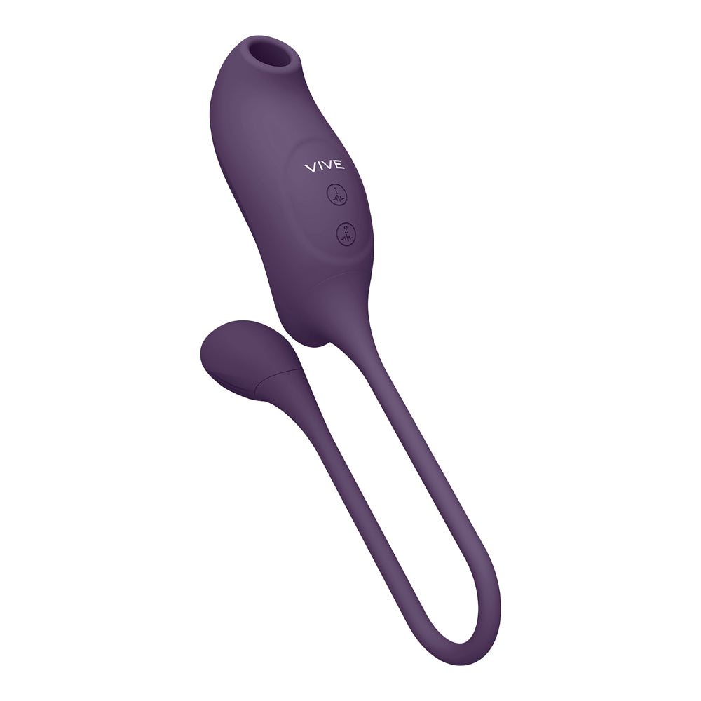 Vive Quino Air Wave & Vibrating Egg Vibrator Purple