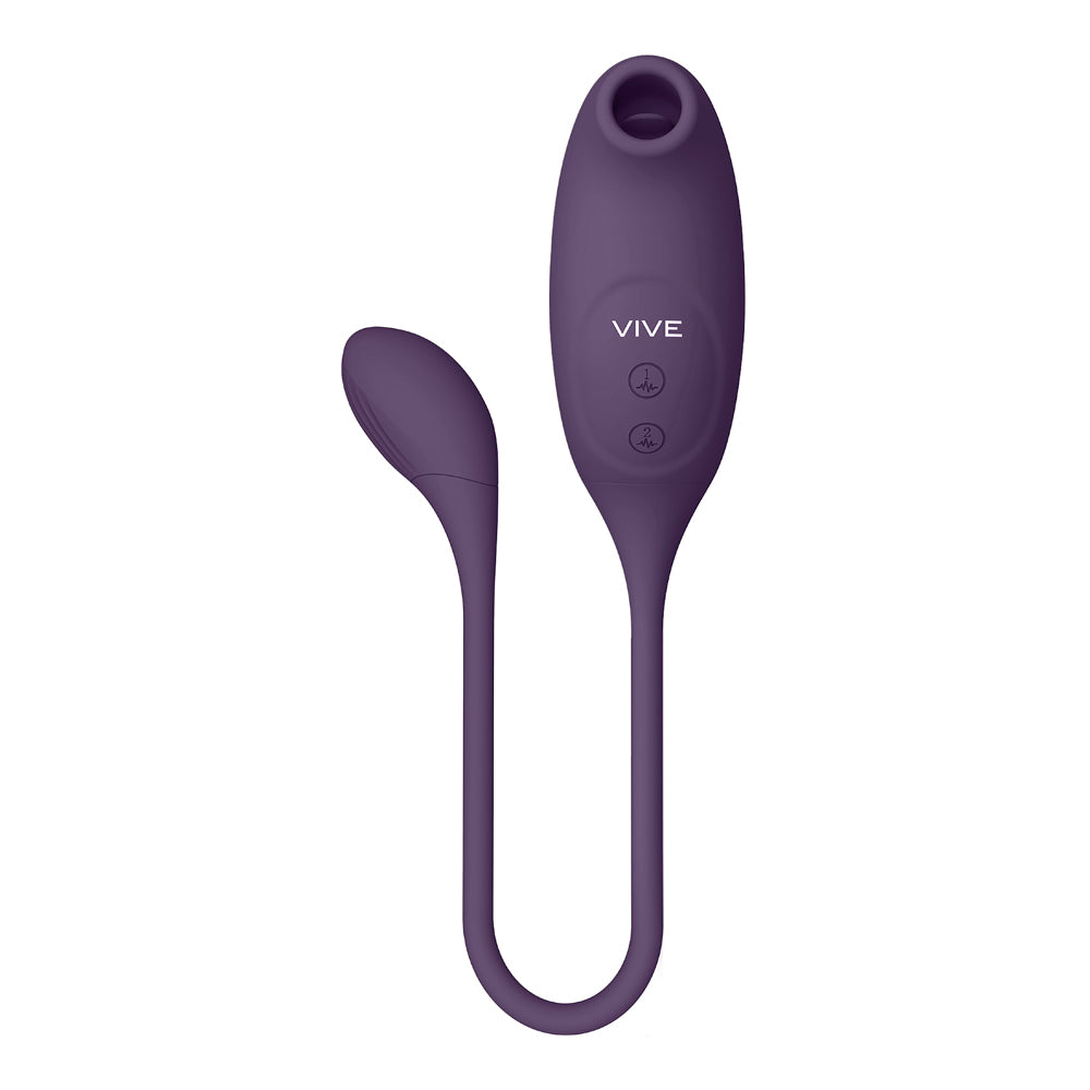 Vive Quino Air Wave & Vibrating Egg Vibrator Purple