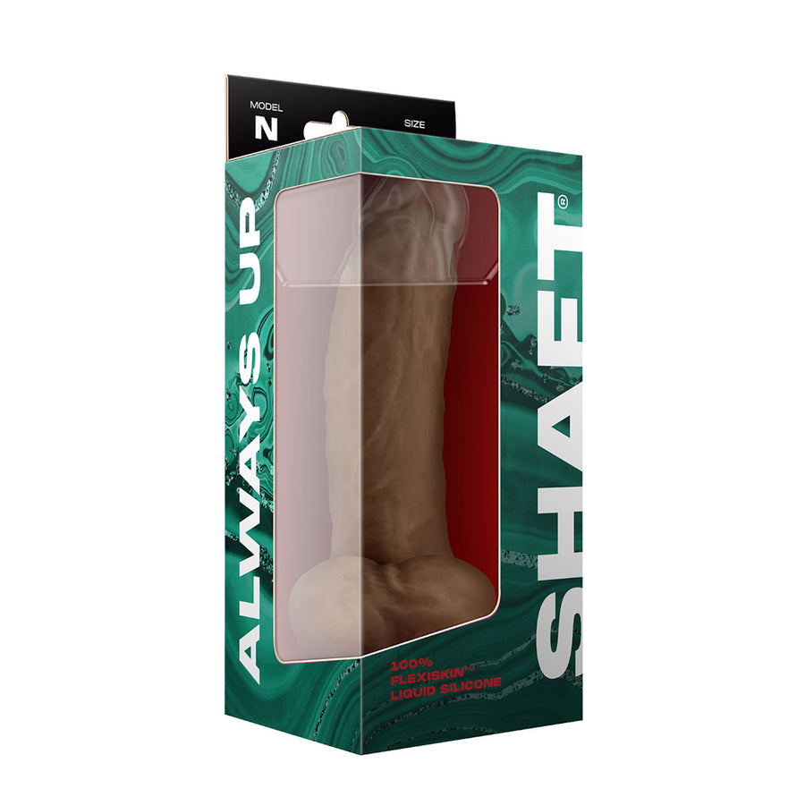 Shaft Model N Liquid Silicone Dong With Balls 9.5 In. Oak