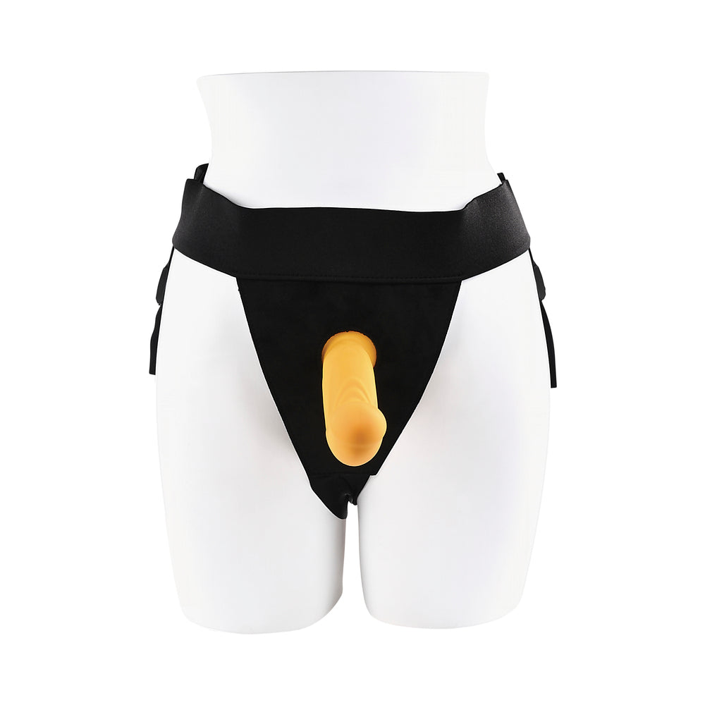 Gender X Sweet Embrace Vibrator And Strap-On Harness Yellow