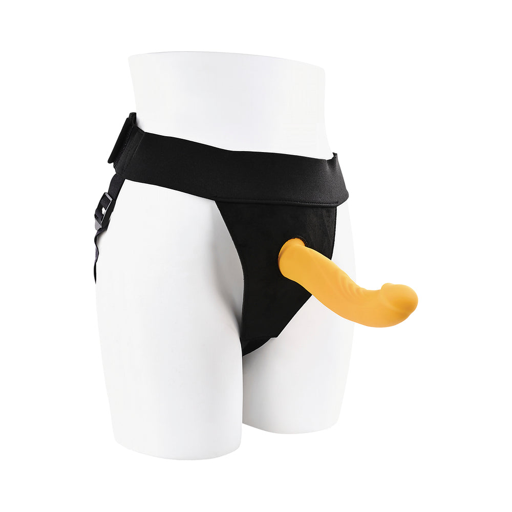 Gender X Sweet Embrace Vibrator And Strap-On Harness Yellow