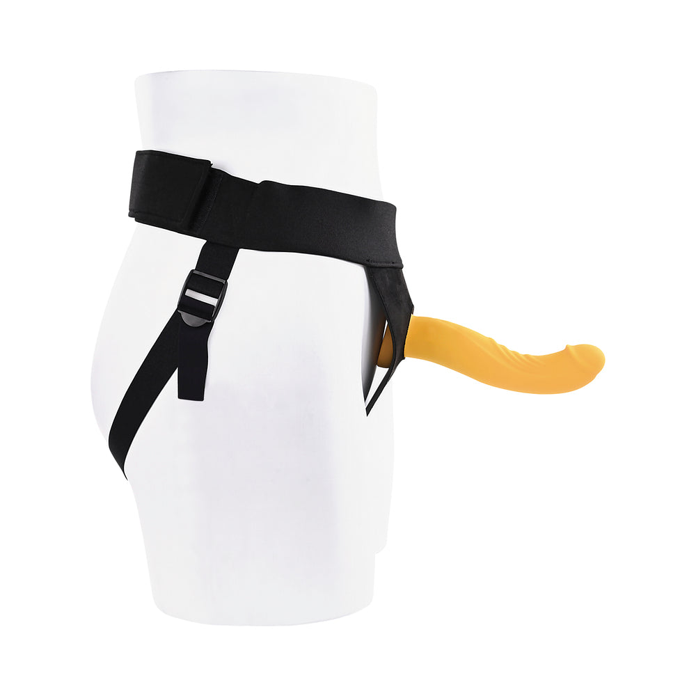 Gender X Sweet Embrace Vibrator And Strap-On Harness Yellow