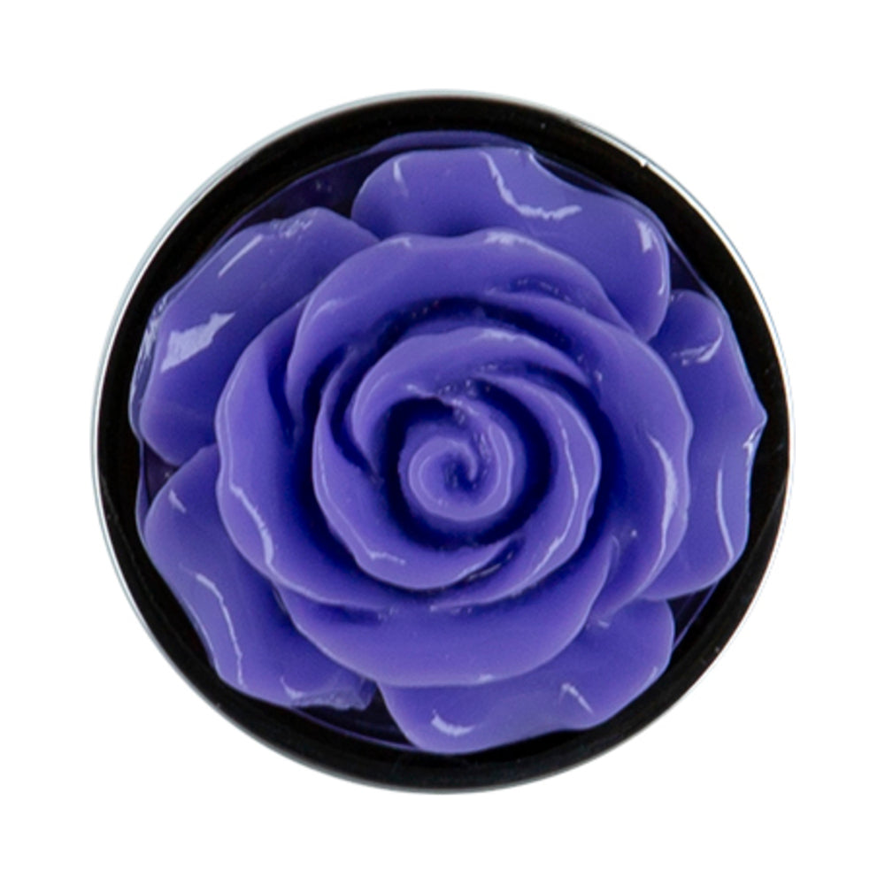 Lux Active Rose Metal Butt Plug 3 In. Purple