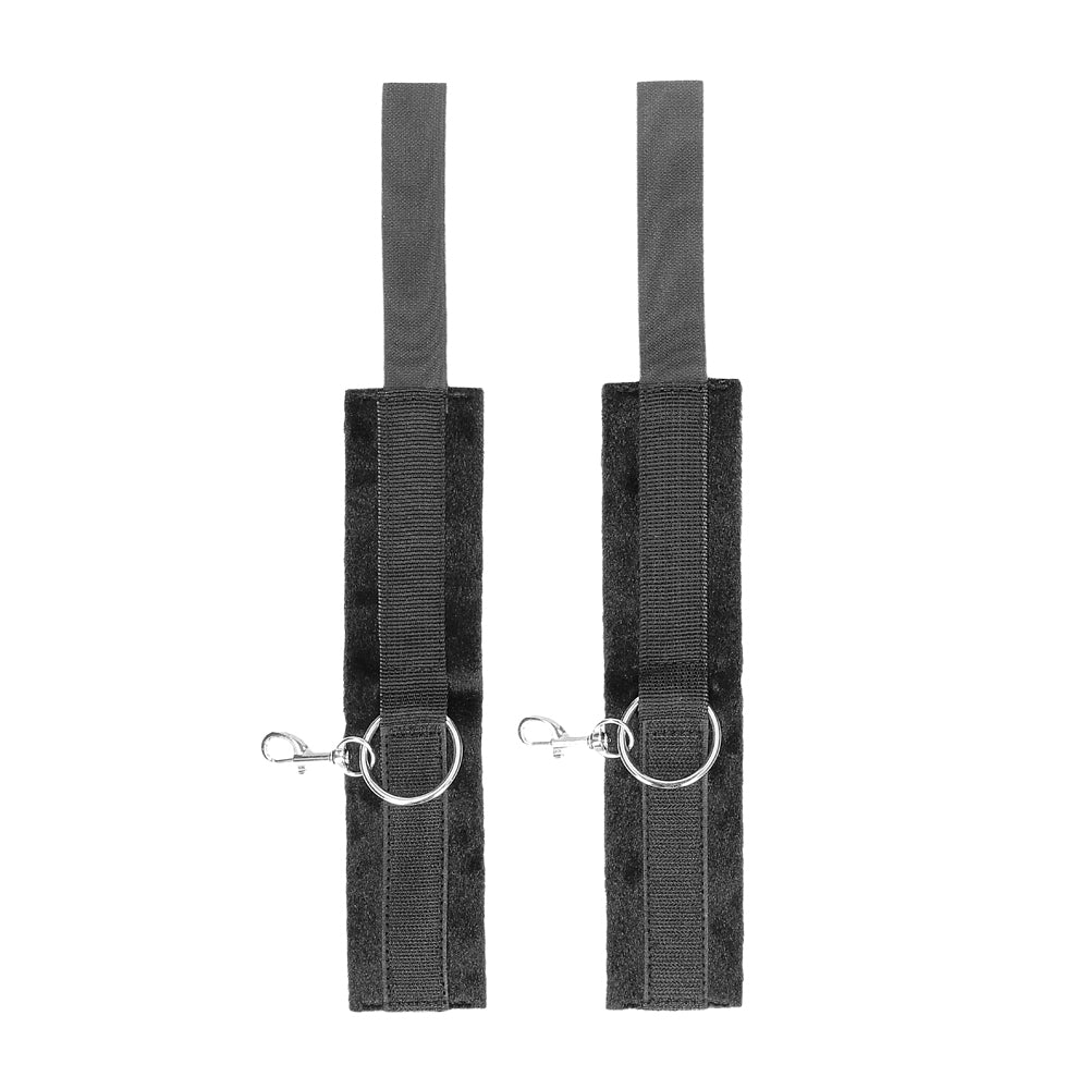 Ouch! Black & White Velcro Hand Or Ankle Cuffs With Adjustable Straps Black